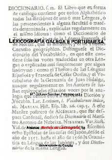 Lexicografía galega e portuguesa